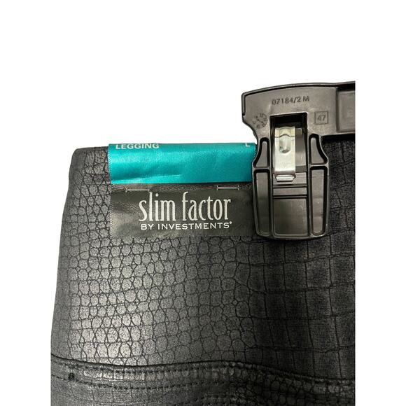 NWT Investments Slim Factor Snakeskin Leggings Size Large Mob Wife Slimming - Picture 3 of 5